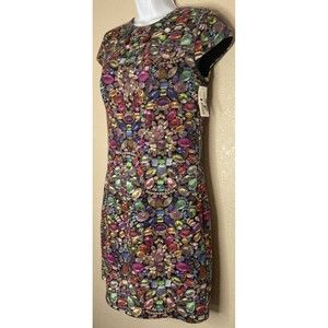 Nicole Miller NWT 100% Wool Enlarged Gem Print, Gems, Mini Dress Sz 6 MSRP $510